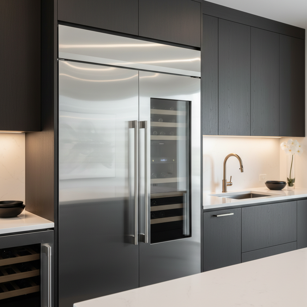 Premium kitchen refrigerator and wine cooler appliances